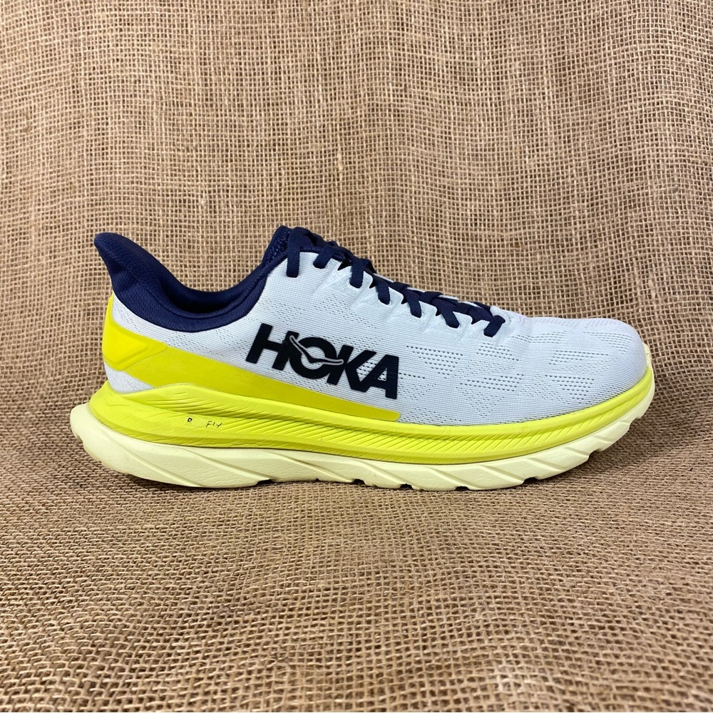 🛑SOLD🛑  Hoka One One Running Shoes Mach 4 Walking White Neon Lite Weight 12 D - Picture 4 of 13